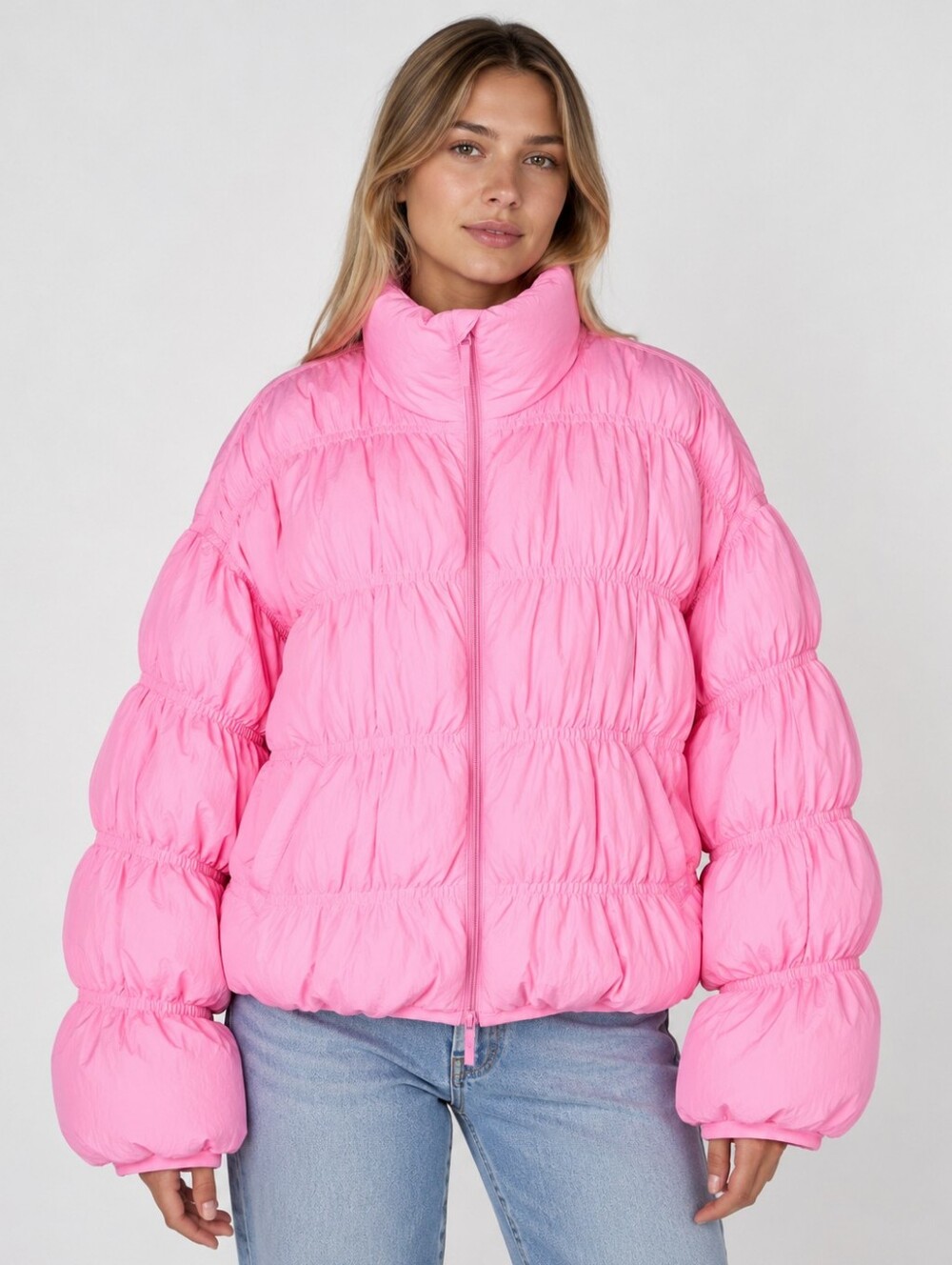 JoyLab Pink Oversized Puffer Jacket Coat Women’s Large NWT - Picture 3 of 13